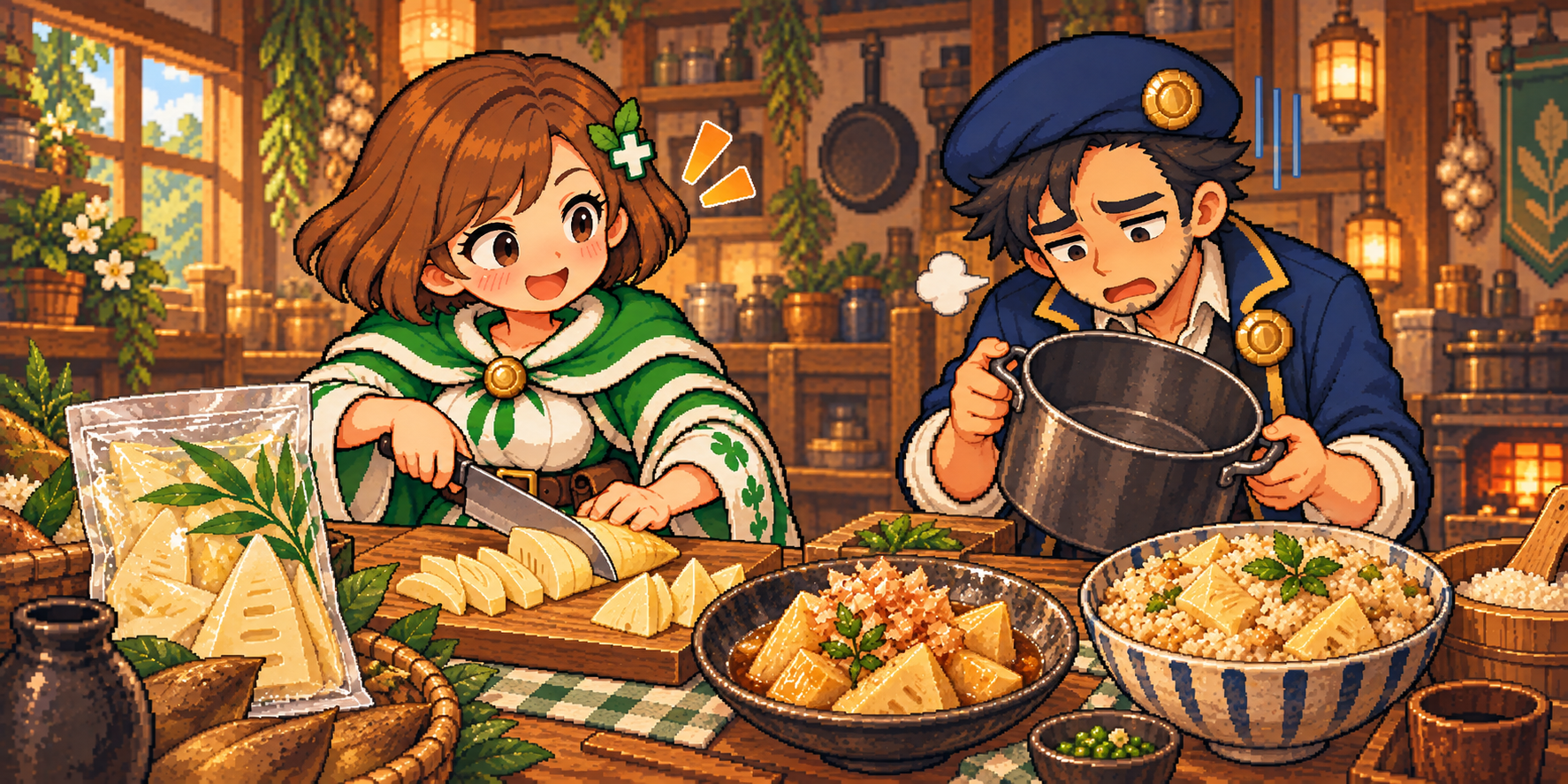 水煮たけのこの食材紹介イラスト