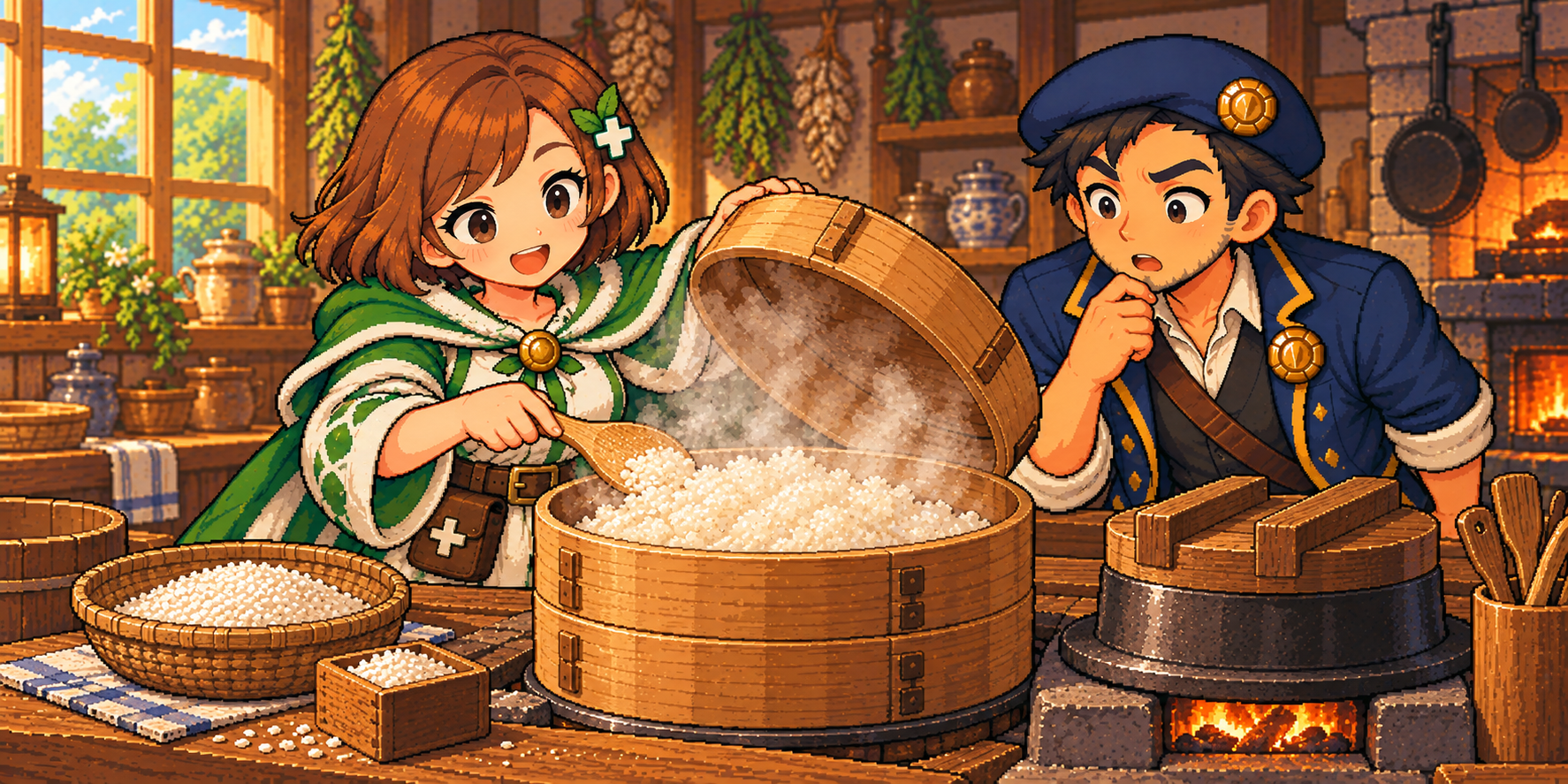 もち米の食材紹介イラスト