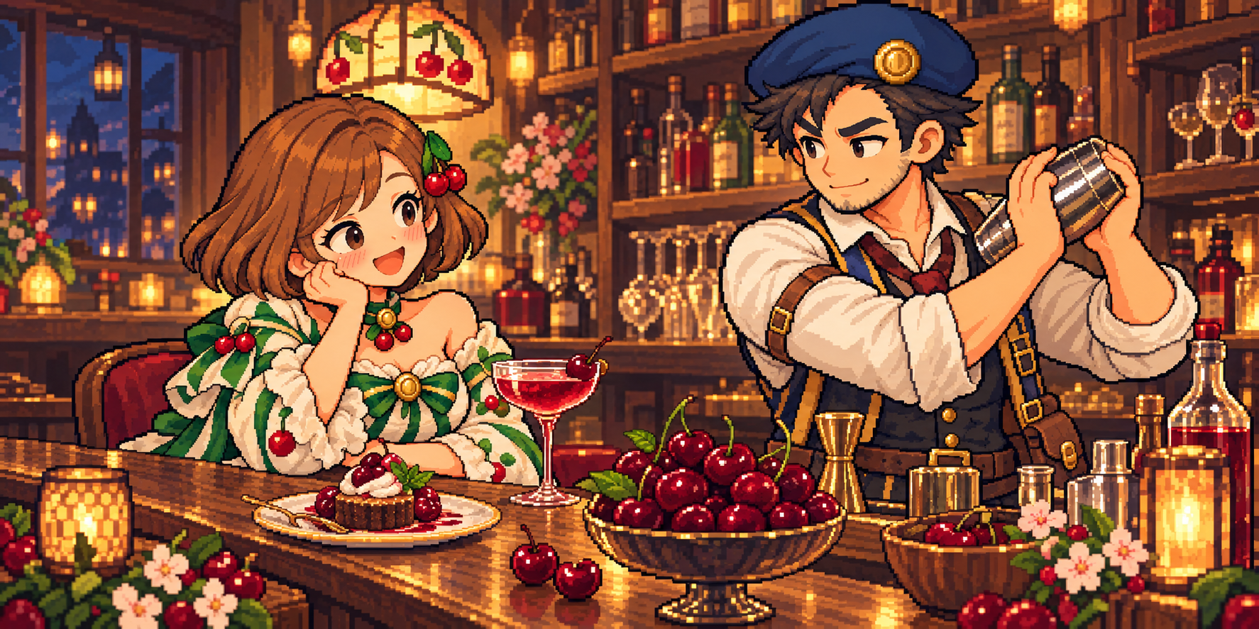 アメリカンチェリーの食材紹介イラスト