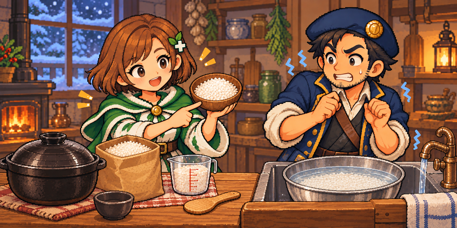 無洗米の食材紹介イラスト