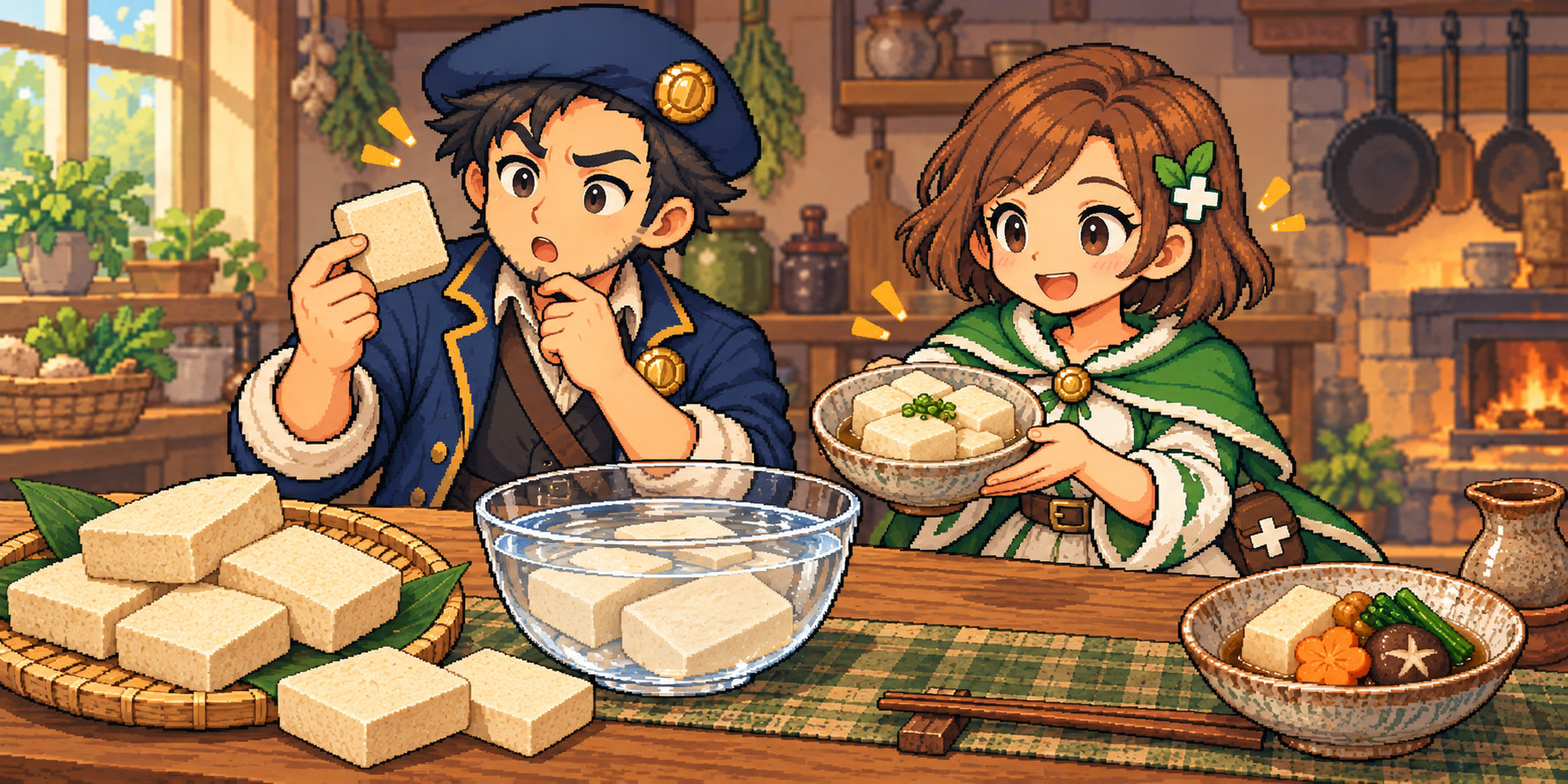 高野豆腐の食材紹介イラスト