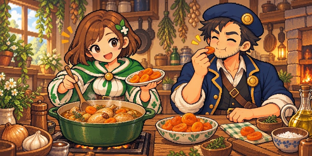 ドライあんずの食材紹介イラスト
