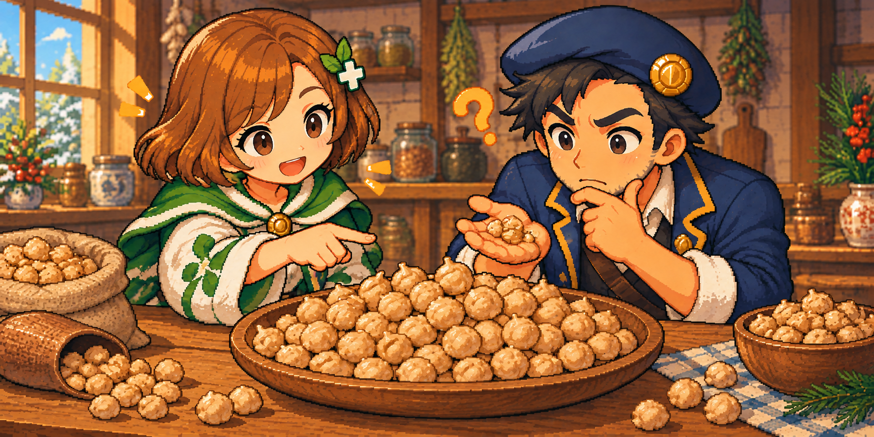 乾燥ひよこ豆の食材紹介イラスト