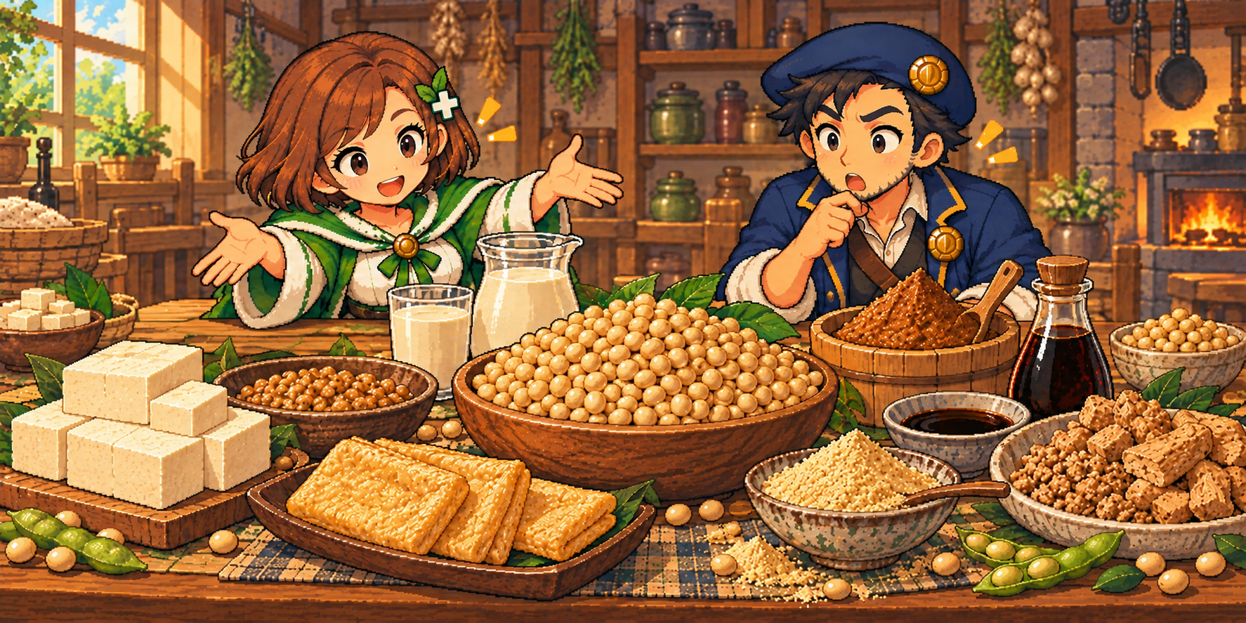 乾燥大豆の食材紹介イラスト