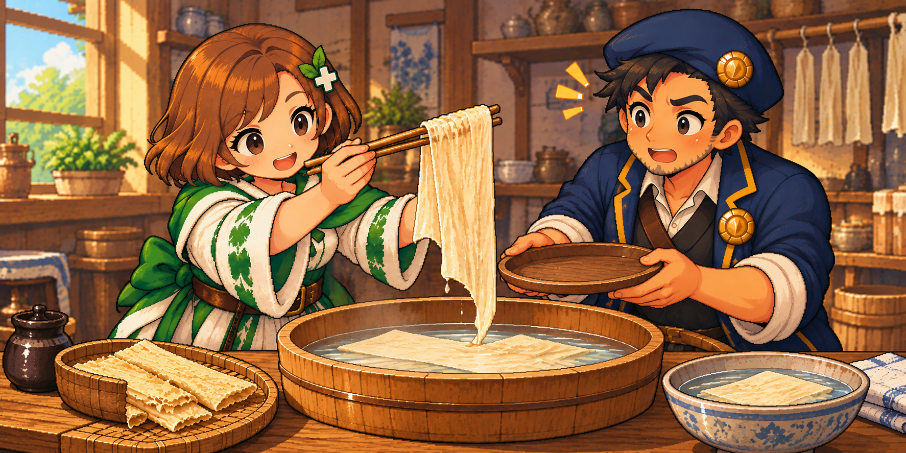 乾燥湯葉の食材紹介イラスト