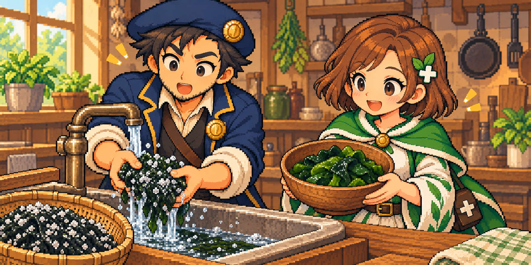 塩蔵わかめの食材紹介イラスト