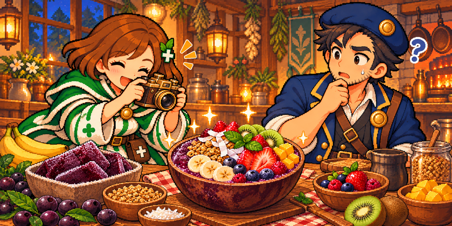 冷凍アサイーピューレの食材紹介イラスト