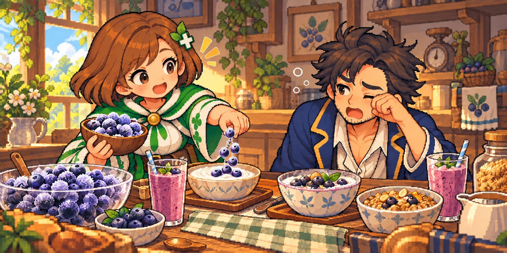 冷凍ブルーベリーの食材紹介イラスト