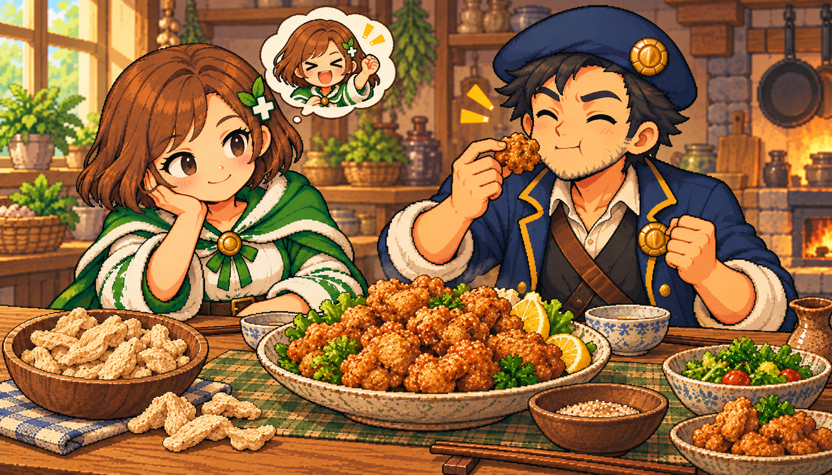 乾燥タイプの大豆ミートの食材紹介イラスト