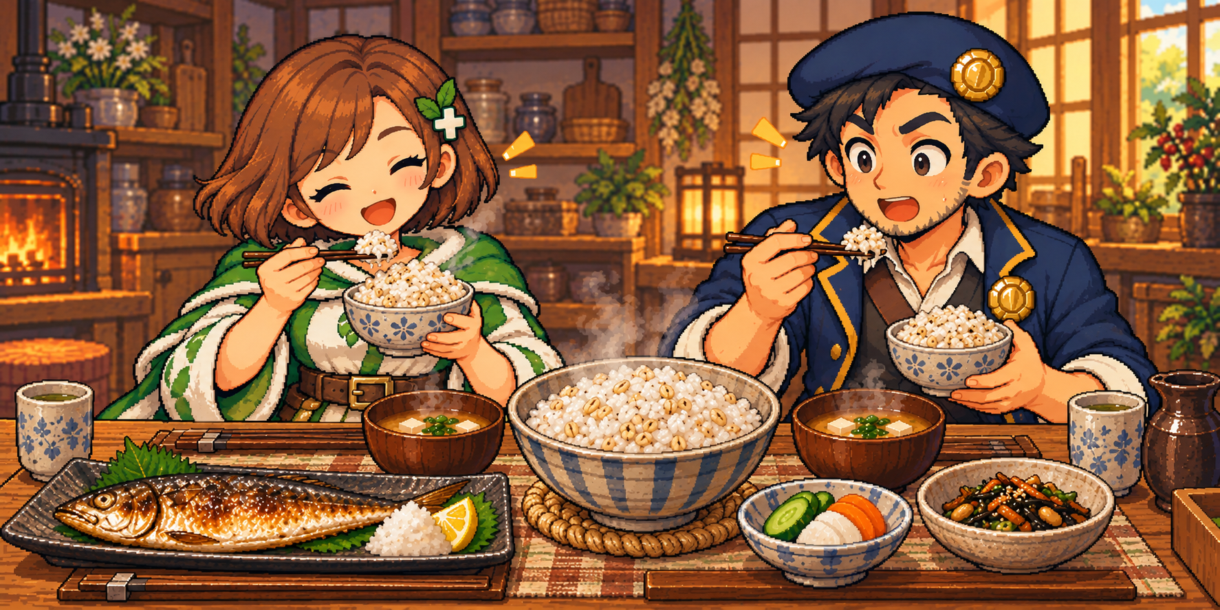 もち麦の食材紹介イラスト