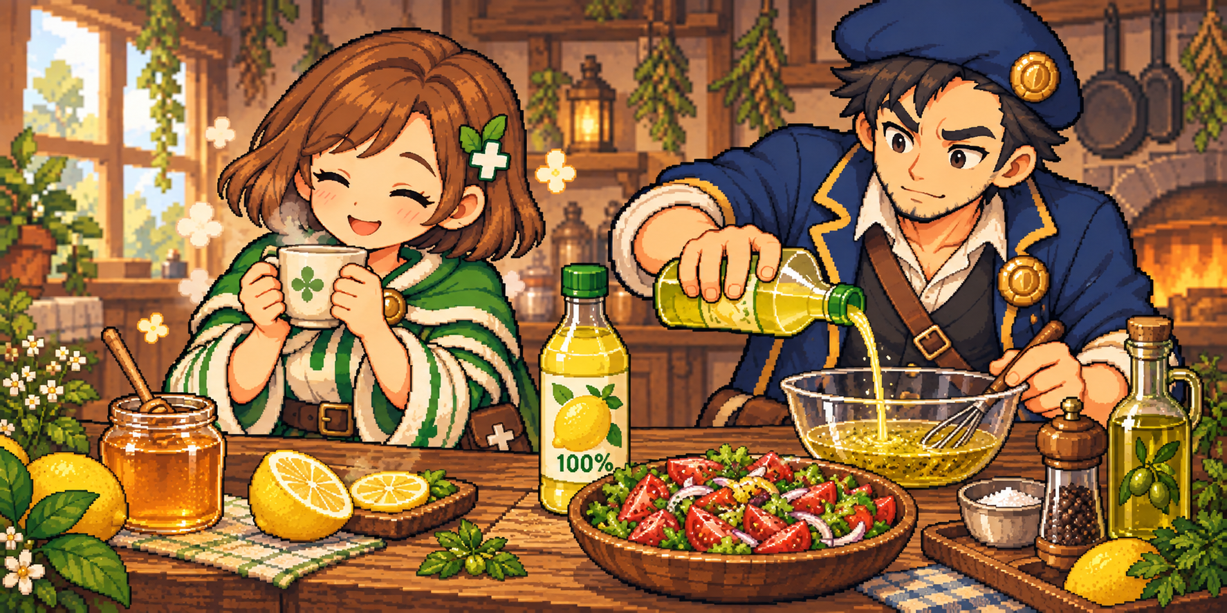 100％レモン果汁の食材紹介イラスト