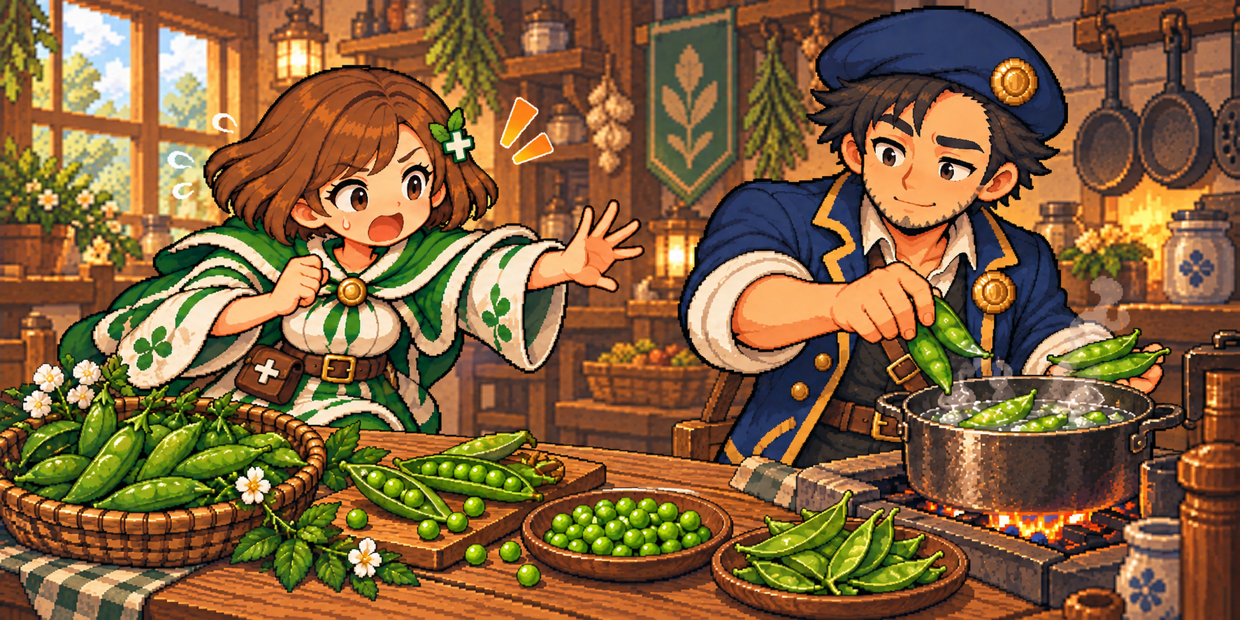 グリーンピースの食材紹介イラスト