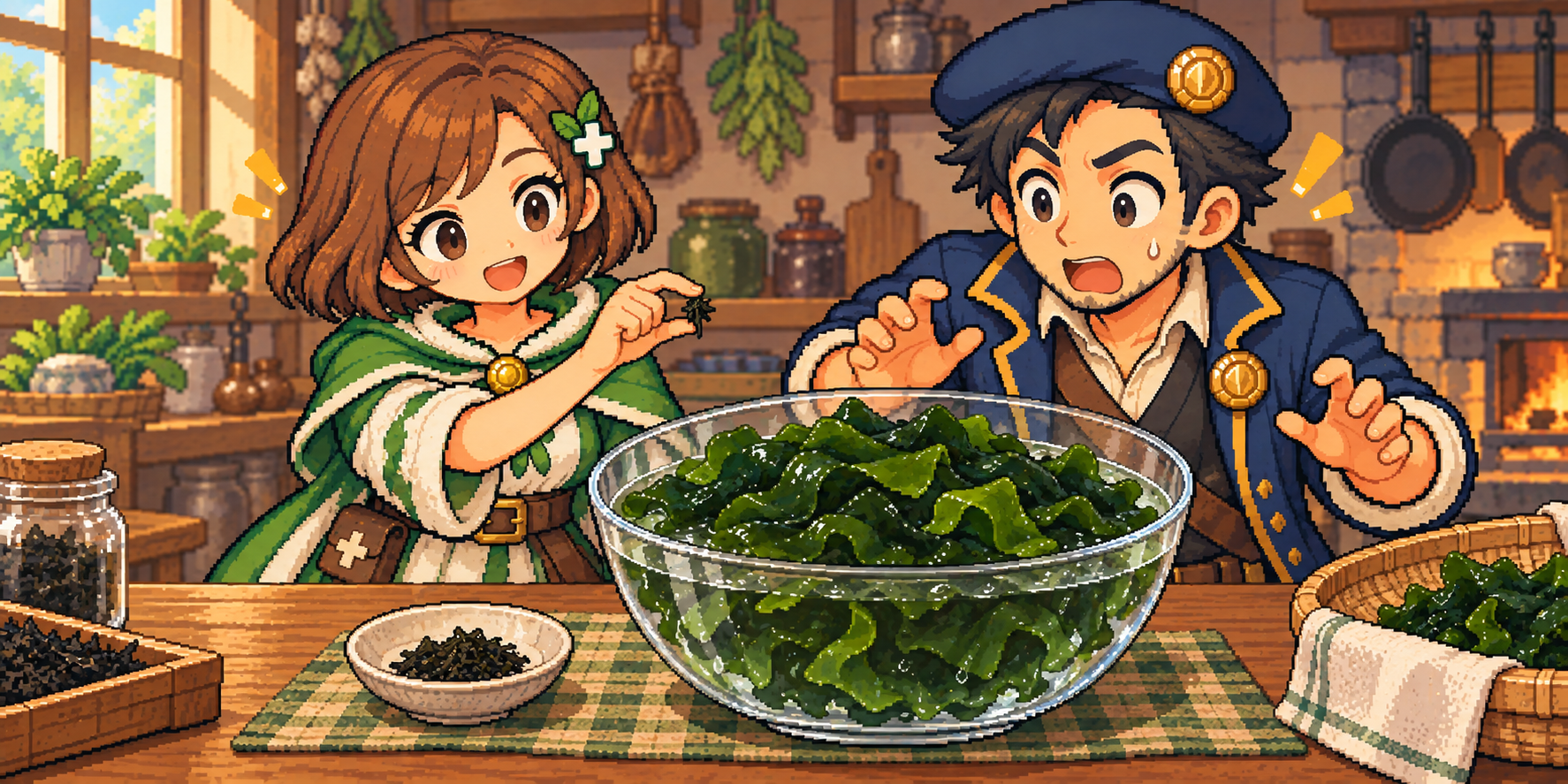 乾燥わかめの食材紹介イラスト