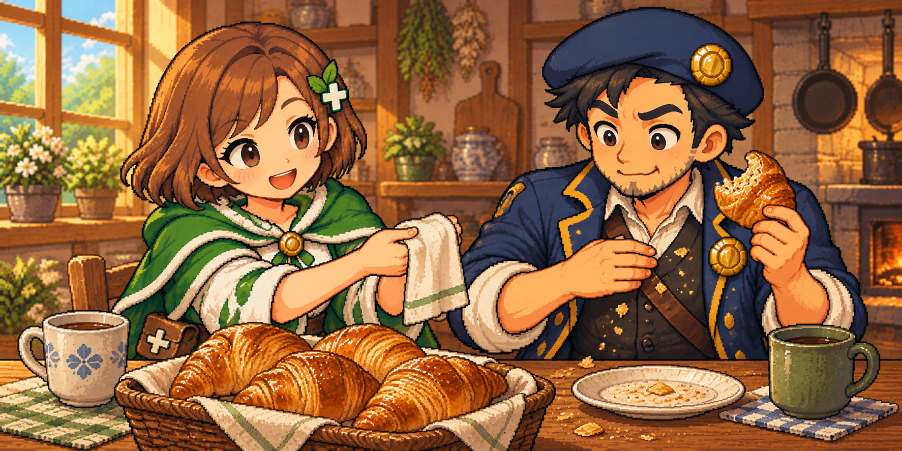 クロワッサンの食材紹介イラスト