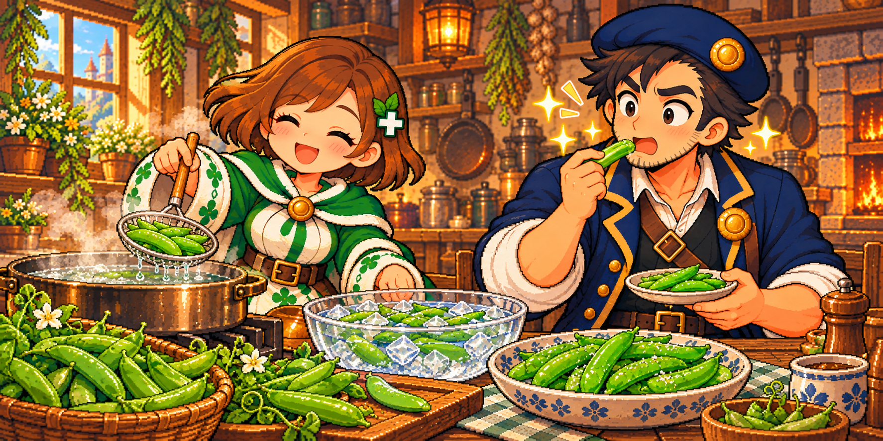 スナップエンドウの食材紹介イラスト