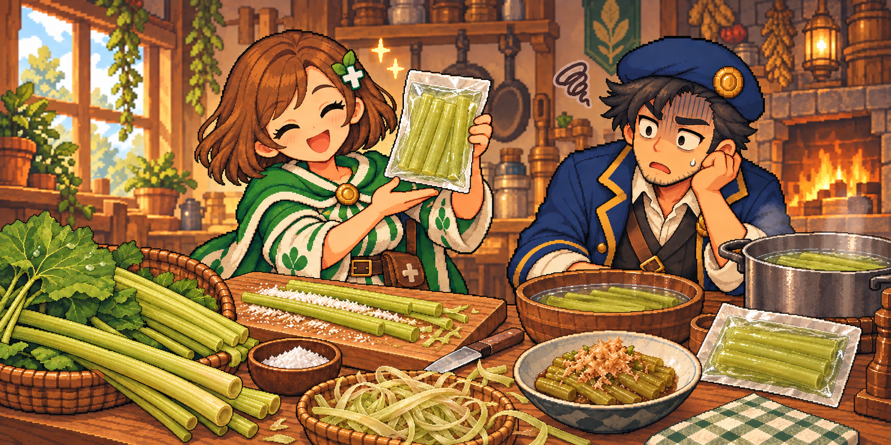 水煮ふきの食材紹介イラスト