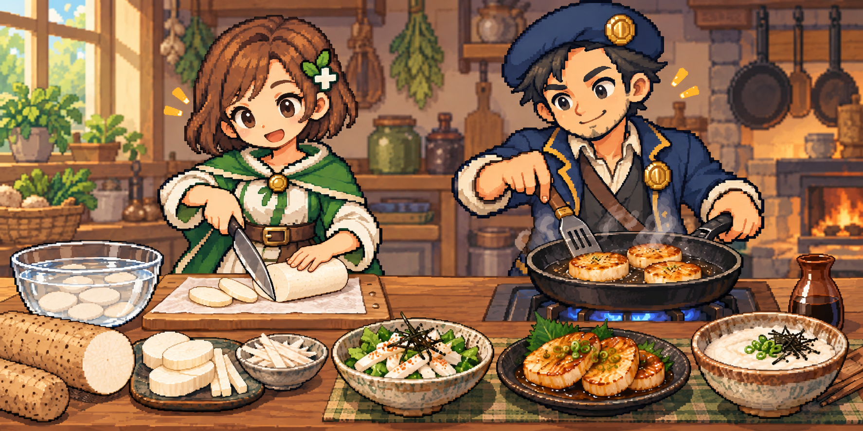 長いもの食材紹介イラスト