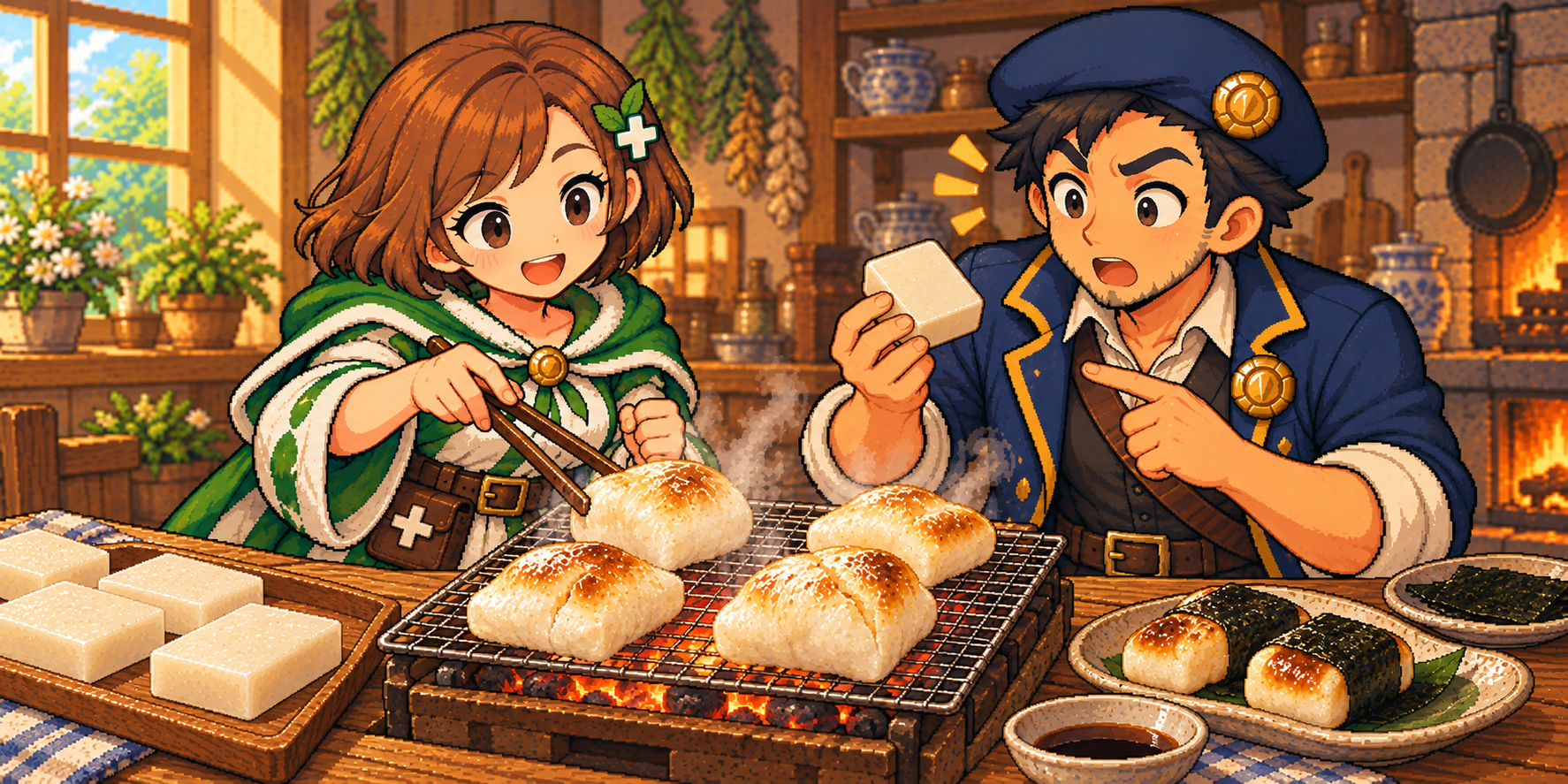 切り餅の食材紹介イラスト