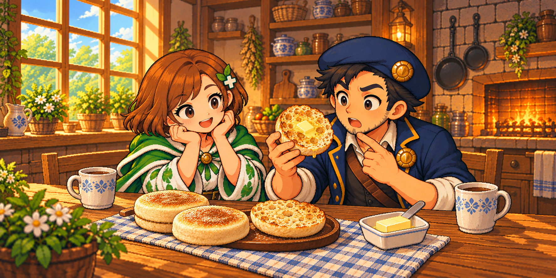 イングリッシュマフィンの食材紹介イラスト