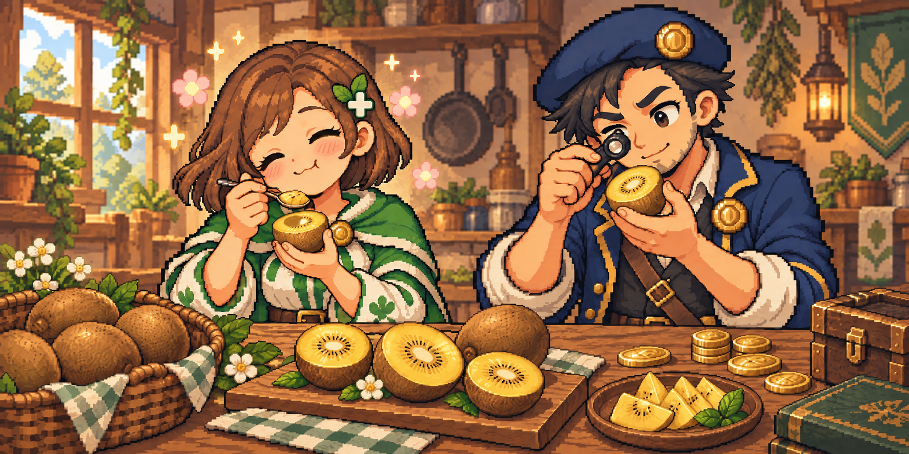 ゴールドキウイの食材紹介イラスト