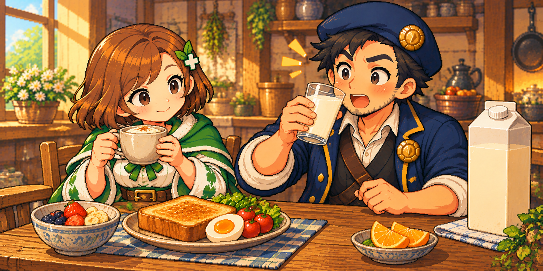 調整豆乳の食材紹介イラスト
