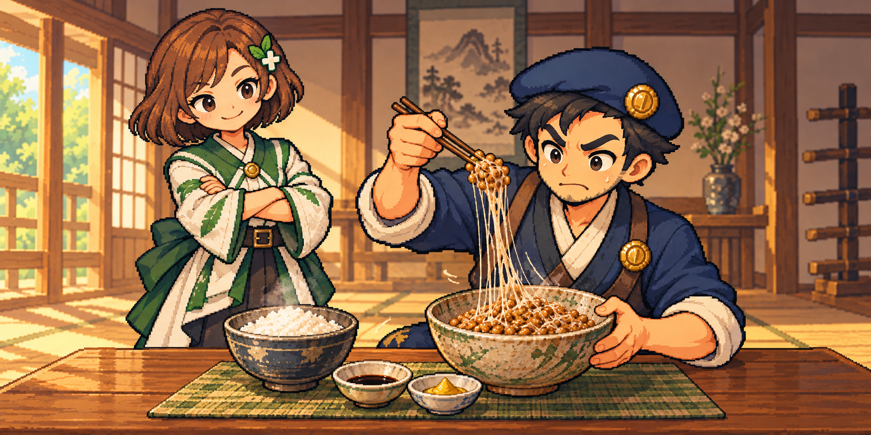 粒納豆の食材紹介イラスト