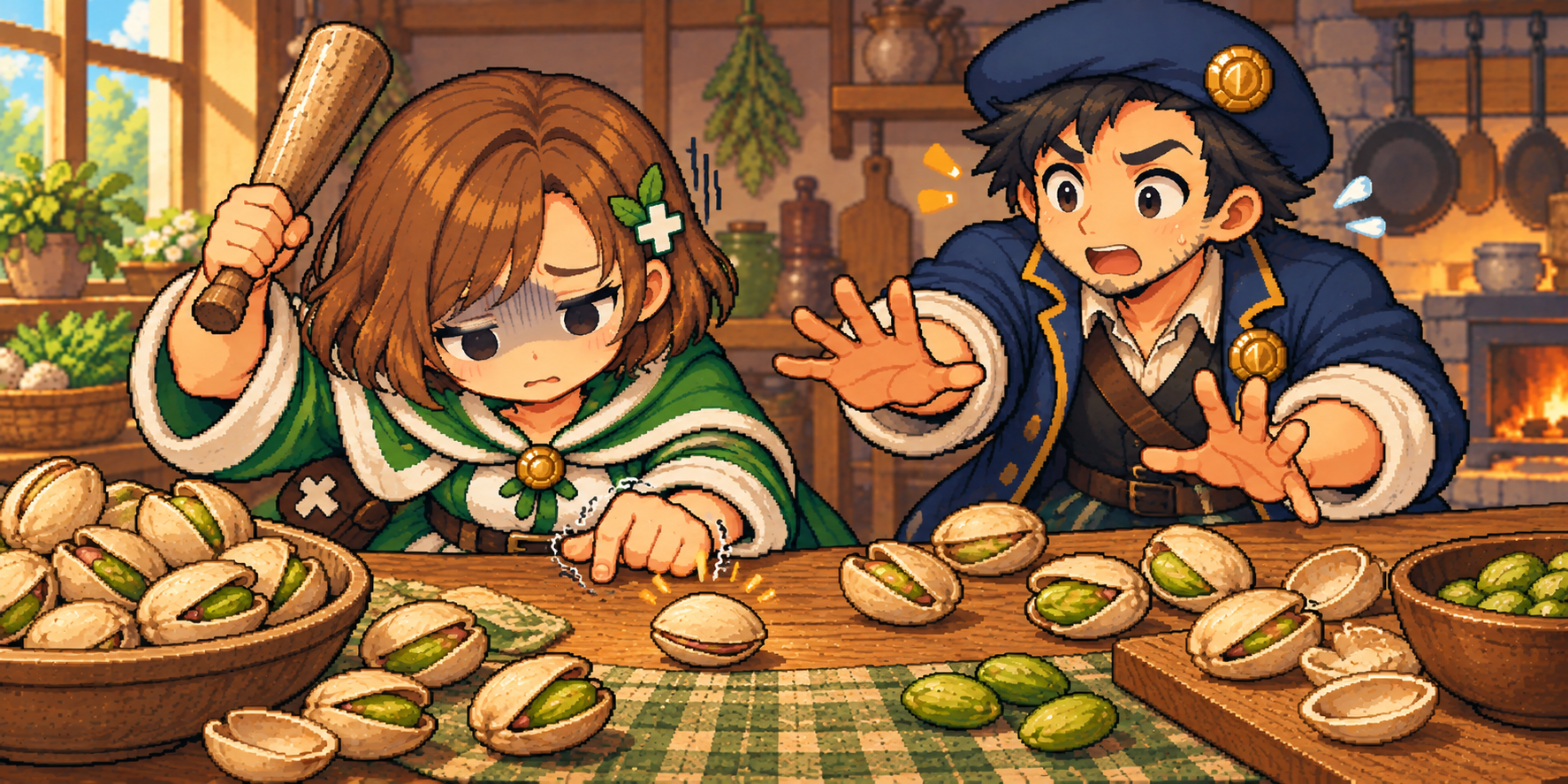 無塩・無油の素焼きピスタチオの食材紹介イラスト