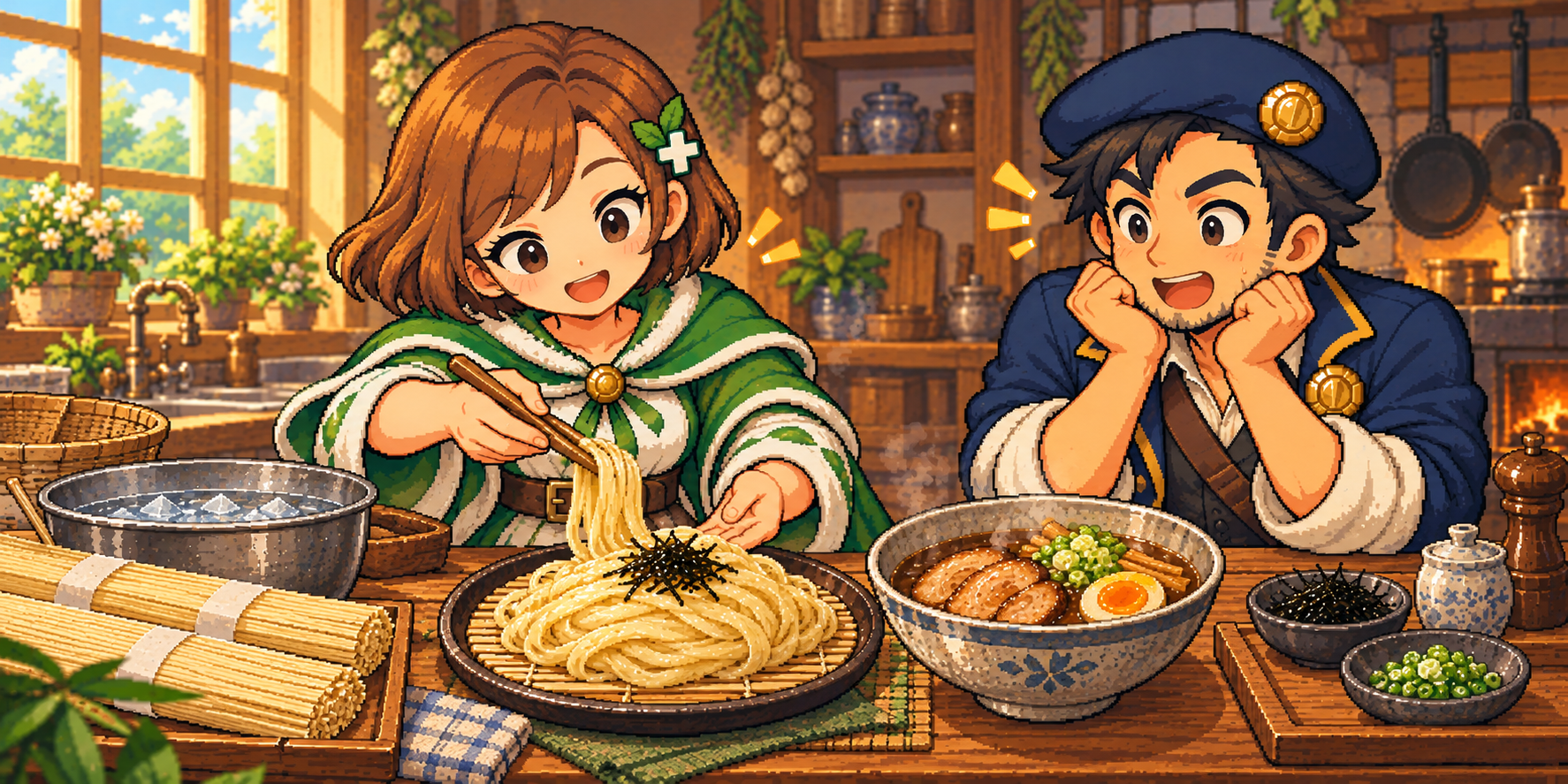 乾燥中華麺の食材紹介イラスト