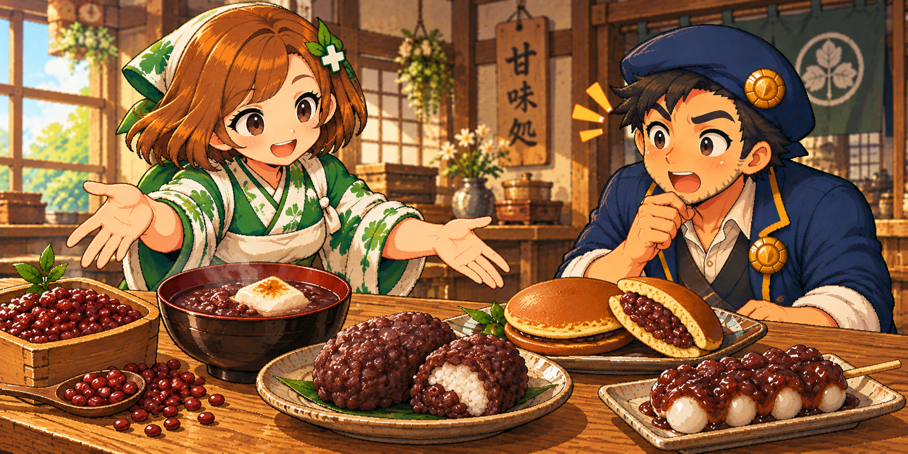 小豆の食材紹介イラスト