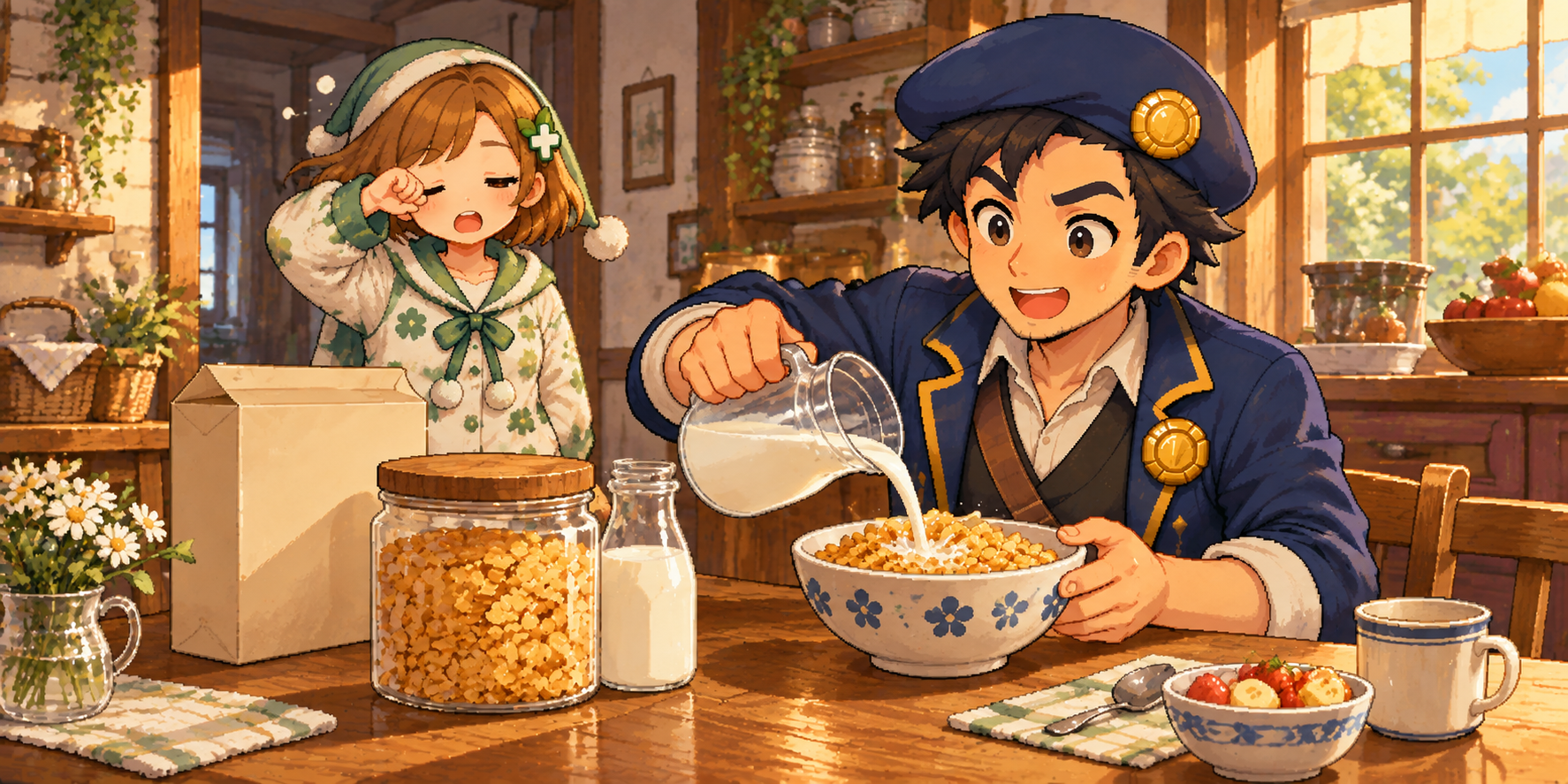 コーンフレークの食材紹介イラスト