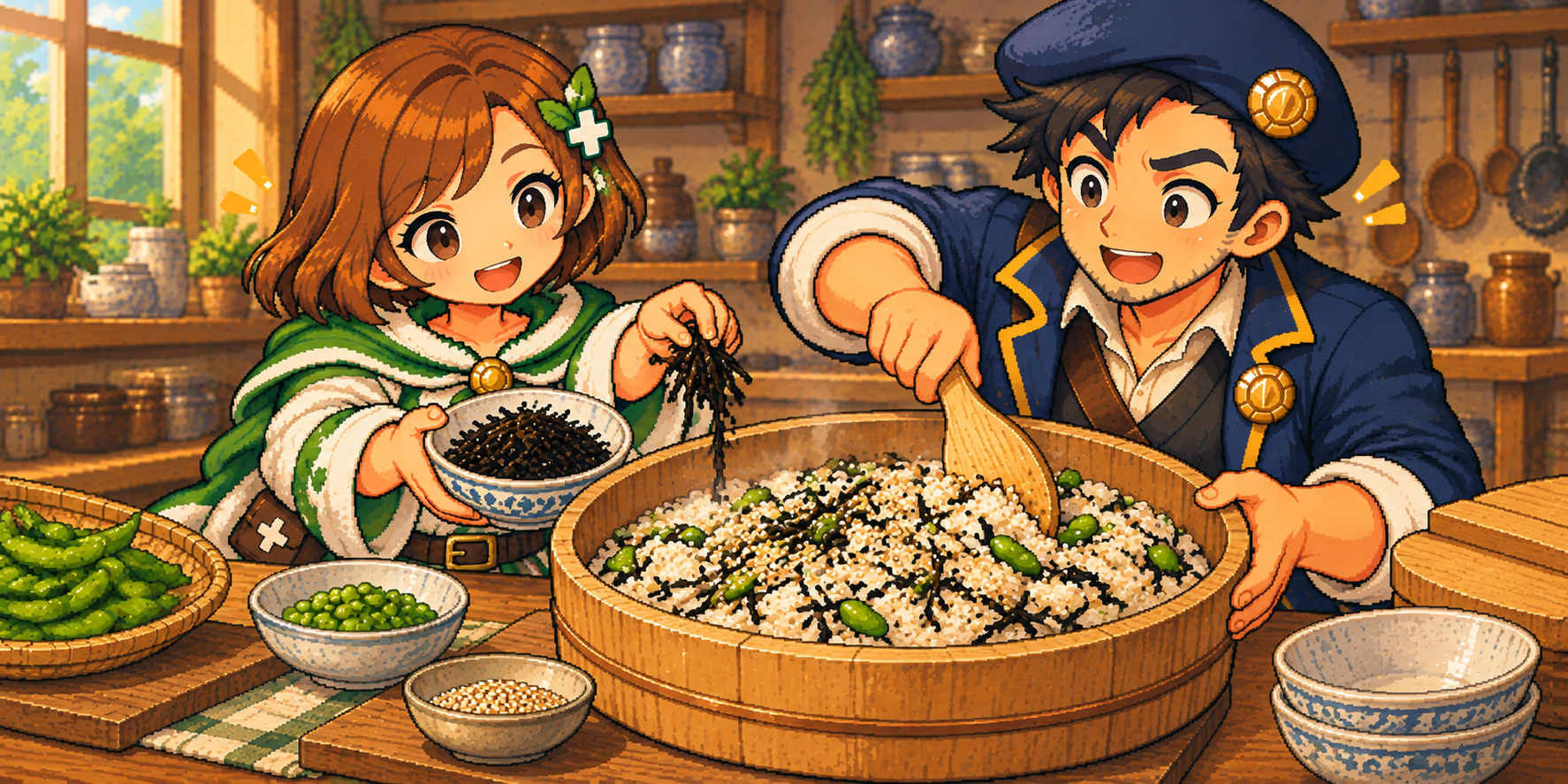 水戻し済みひじきの食材紹介イラスト